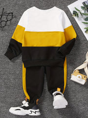 Boys KING Letter Graphic Sweatshirt & Sweatpants Set