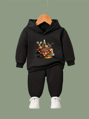 OERYUI Christmas Outfits 2pcs Girls Hoodies Jogger Pants Set For Sports