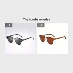 Round Sunglasses No Frame UV400 Polarized Classic