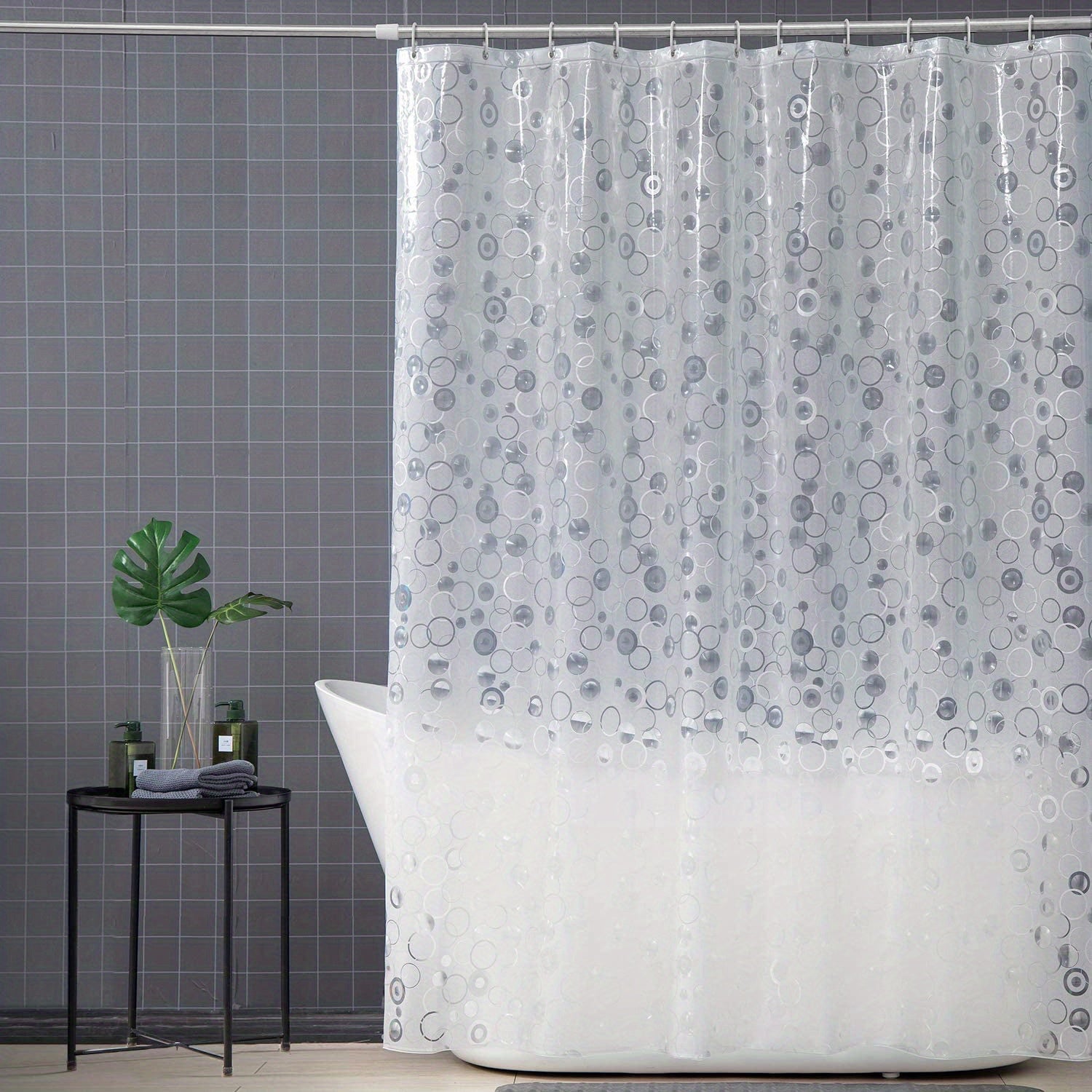 3D Circle Pattern Shower Curtain Heavy Waterproof, Rust-Proof