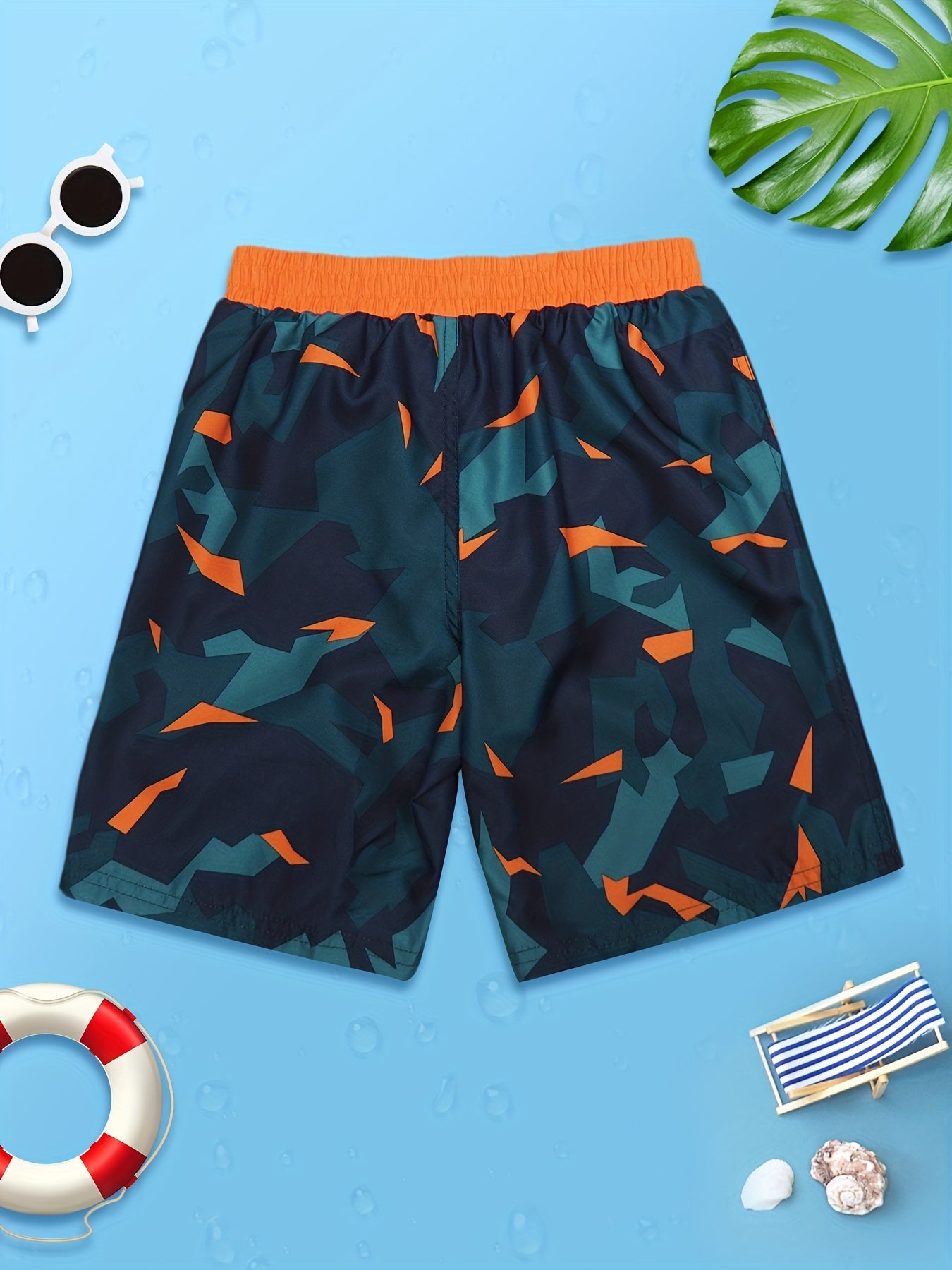 Boys Planet Rocket Shark Sailboat Surfing Shorts Swimming Trunks