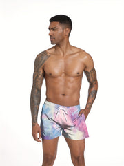 Tie Dye Men's Swim Trunks Quick Dry Beach Shorts Swimwear