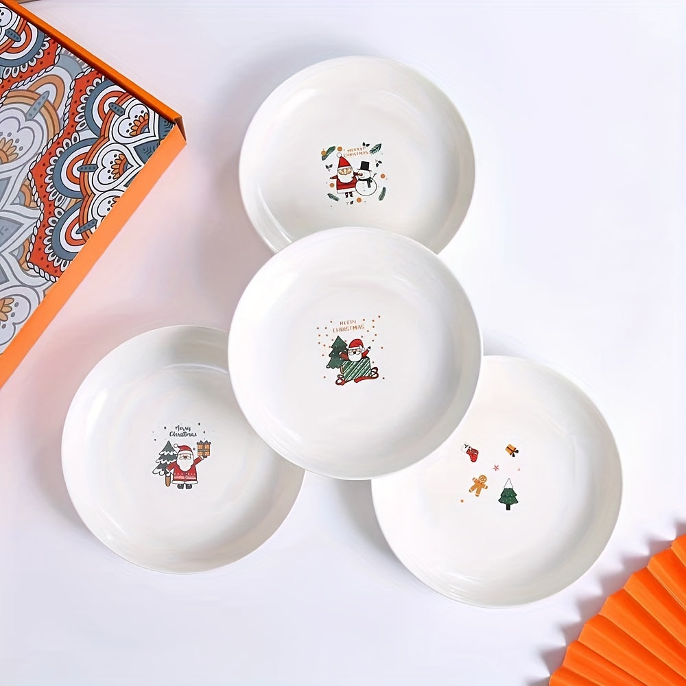 Santa Claus Ceramic Tableware Set 4 Bowls 1 Plate Great Christmas Gift