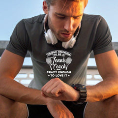 Tough Tennis Coach Men's Letter Print T-shirt