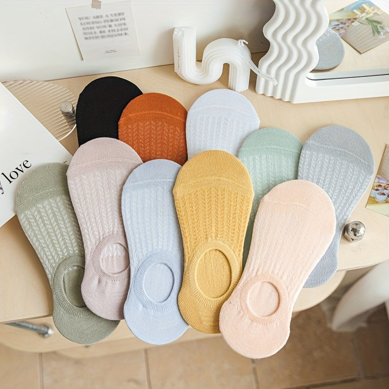 10 Pairs Women's Ankle Socks Solid Color Lightweight Stocking