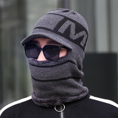 Winter Warm Zipper Knitted Hat Unisex Outdoor Cycling Coldproof Windproof