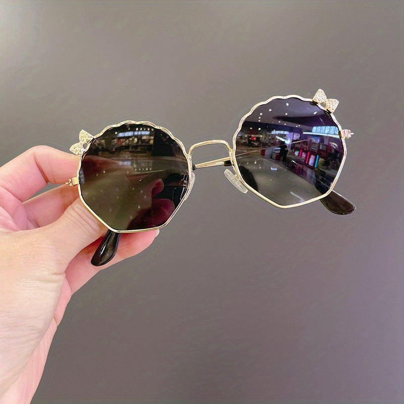 Girls Sweet Bowknot Decor Holiday Party Sunglasses UV Protection