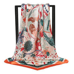 Women's Colorful Floral Square Scarf Warm Shawl