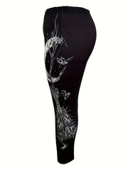 Halloween Graphic Print Leggings Medium Stretch