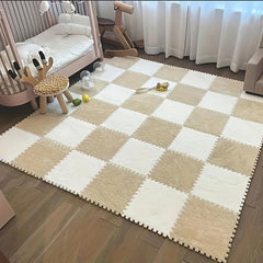 Plush Puzzle Foam Floor Mat for Bay Windows - Anti Slip Comfort Seat Pads