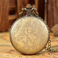Antique Compass Geometric Pattern Pocket Watch