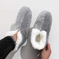 Men's Plush Cozy House Slippers Anti-slip Winter Indoor Shoes
