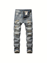 Men's Casual Ripped Jeans with Pockets