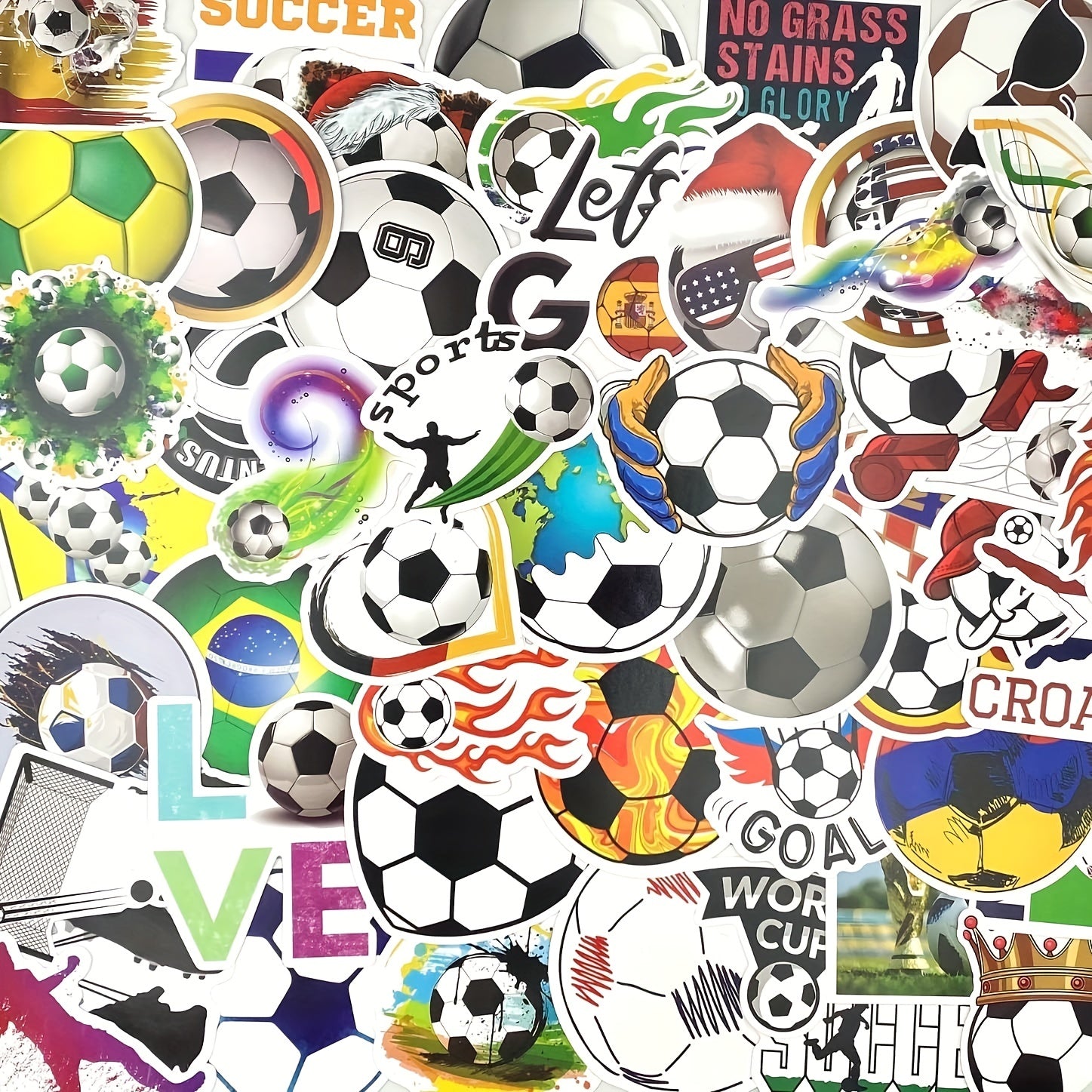 50pcs Football Stickers Vinyl Football Water Bottle Stickers Pack Football