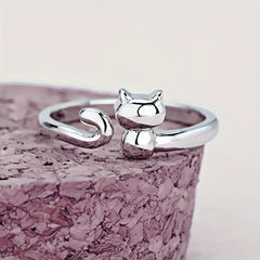 2pcs Open Crochet Ring for Finger Knitting Tools Kitten Knitting Jewelry