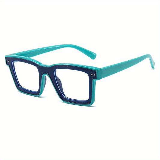 Men's Vintage Rectangle Glasses Anti Light Decorative Glasses