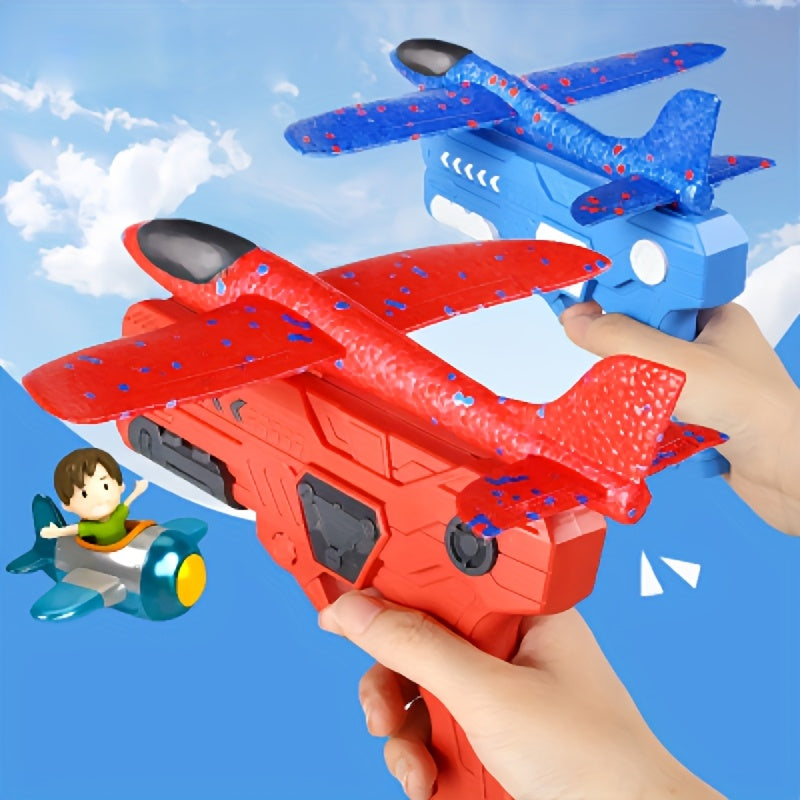 Foam Airplane Launching Gun Colorful Durable Toy
