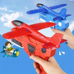 Foam Airplane Launching Gun Colorful Durable Toy