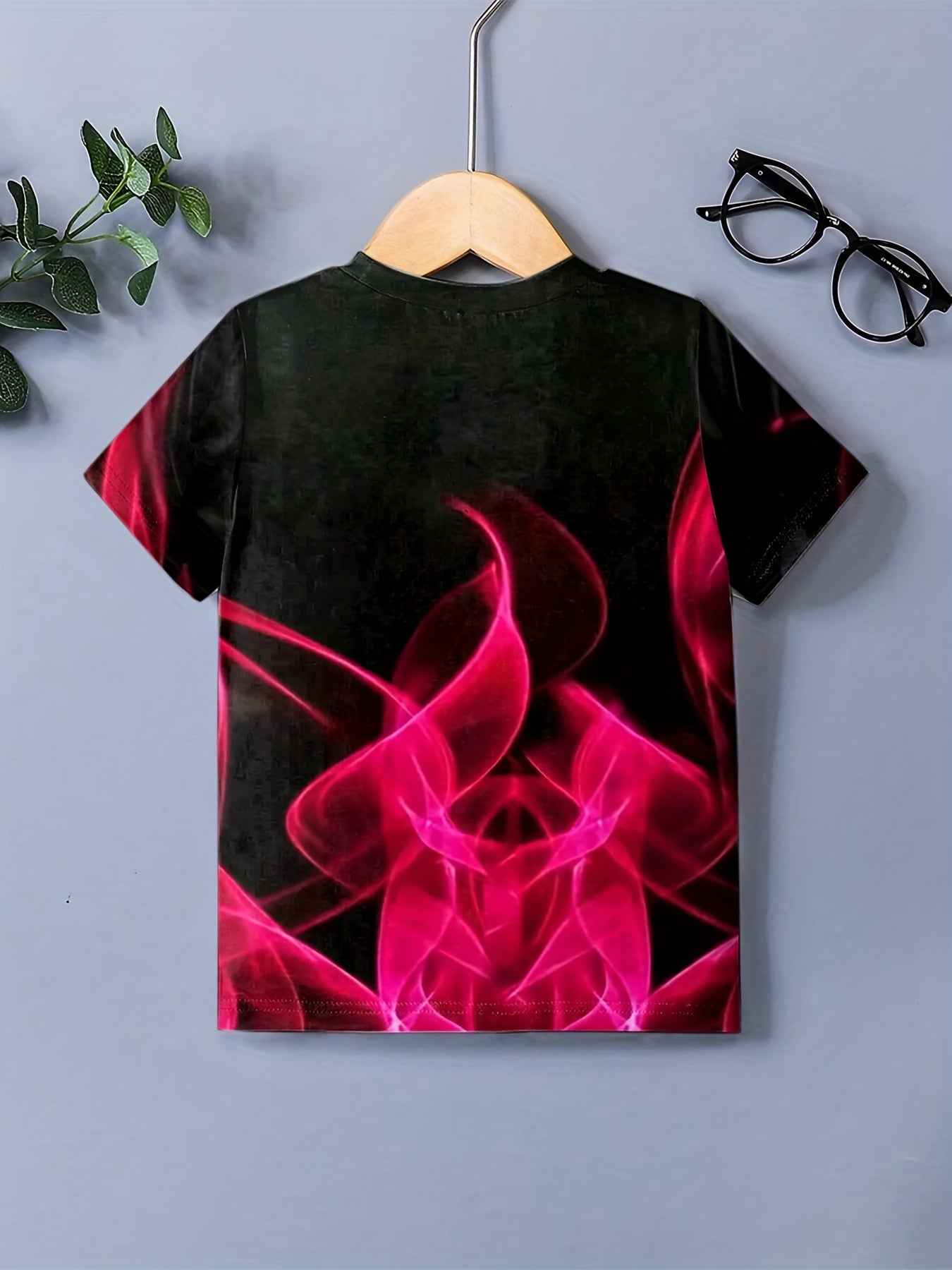 Boy's Flame Graphic T shirt Casual Loose Tee For Summer