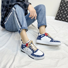 Men's Graffiti Print Walking Skate Shoes - Spring/Summer