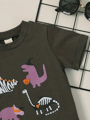 Baby Girl Halloween Pumpkin Cartoon Graphic Cotton T Shirt Kids Comfy Tee
