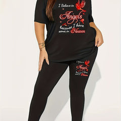 Cartoon Figure Tee & Leggings Set