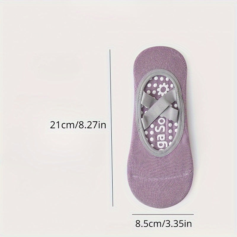 Women's Yoga Socks Non Slip Cross Strap Sports Socks with Extra Grips