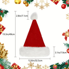4pcs Santa Hat For Adults Christmas Hat Extra Thick Year Celebrations