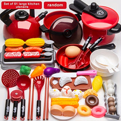 Kids Play House Kitchen Toys with Cutting and Chopping Music