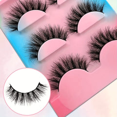 3D Mink Lashes 100 Cruelty Reusable & Natural 3 Pairs