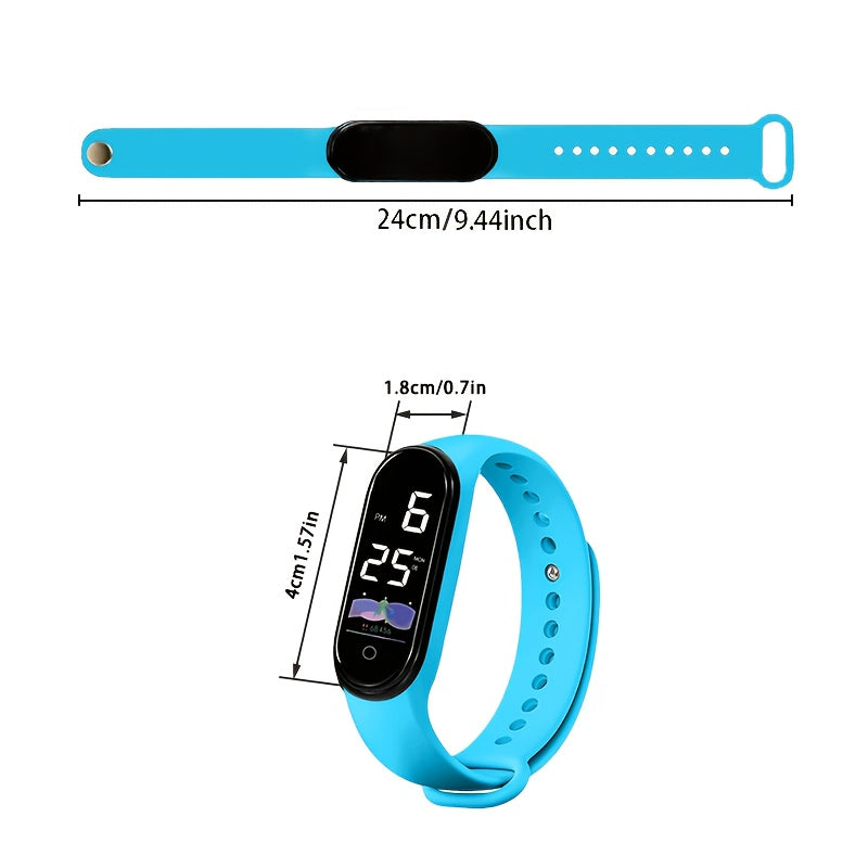 Youth Sports Watch 6pcs Set LED Digital Display Bracelet Unisex