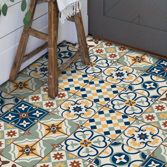 9pcs Moroccan Peel And Stick Tiles Stickers Thick Wallpaper Waterproof