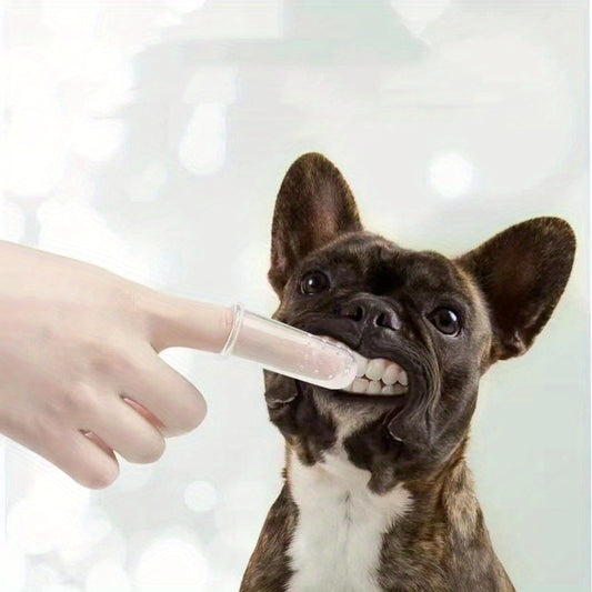EasyClean Pet Finger Toothbrush for Dogs Gentle Dental Care Soft Bristles
