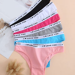 6pcs Letter Tape Thongs Women's Underwear Pack