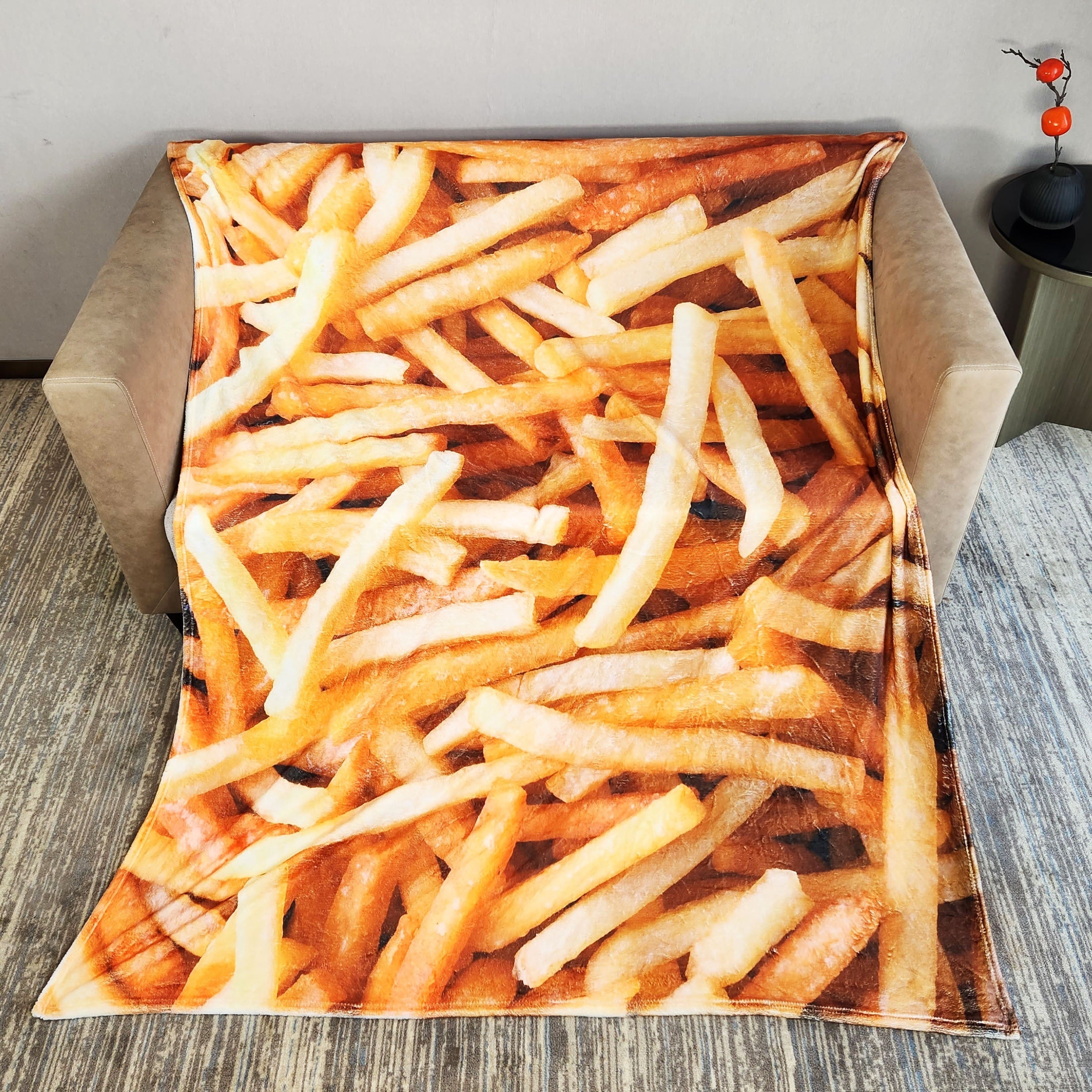 French Fries Printing Flannel Blanket Soft
