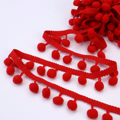 3 Yards Pom Pom Lace Trim Ball Fringe Ribbon For Sewing Party And Home Decor