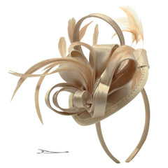 Women's Tea Party Hat Headband Derby Bridal Flower Feathers Hair Clip