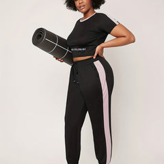 Colorful Letter Print Two Piece Set