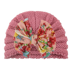 Winter Wool Bow Baby Hat
