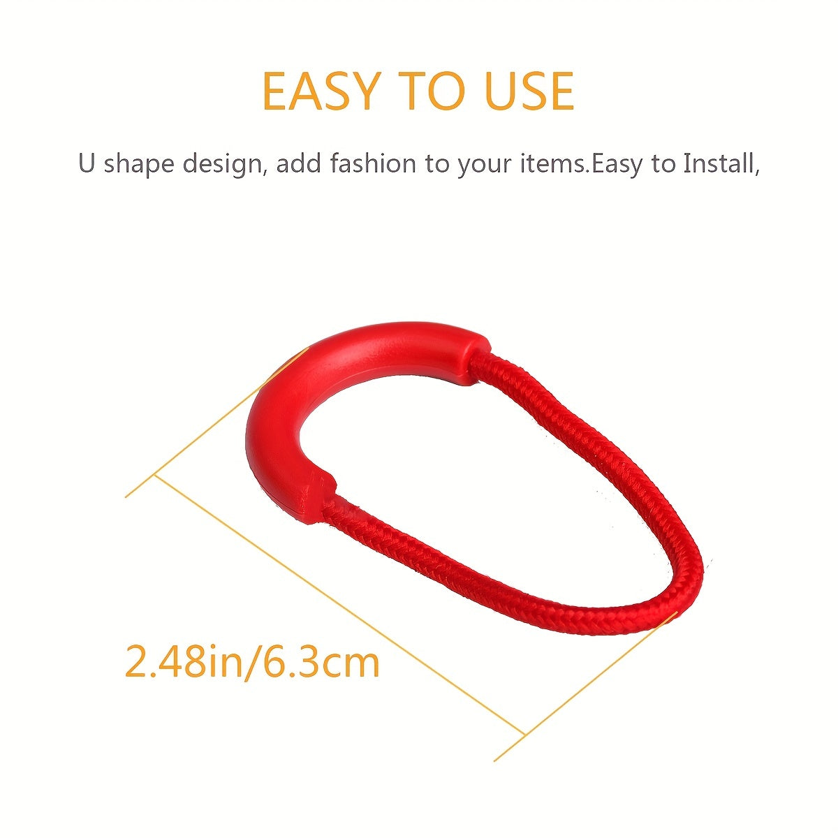 6pcs Heavy Duty U Shape Nylon Zipper Pulls Zipper Tags Zipper Extension