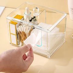 Transparent Storage Box Makeup Cotton Case Dustproof Desktop Storage