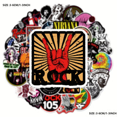 Rock Music Stickers Set - 104pcs for Phones, Cups, Computers