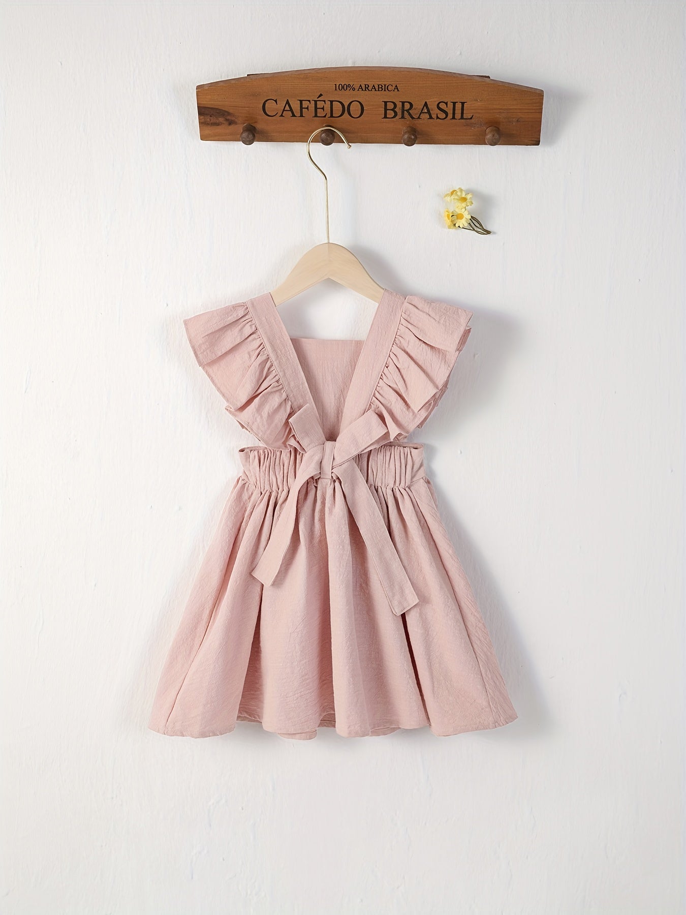 Girl's Flutter Sleeve Overall Dress