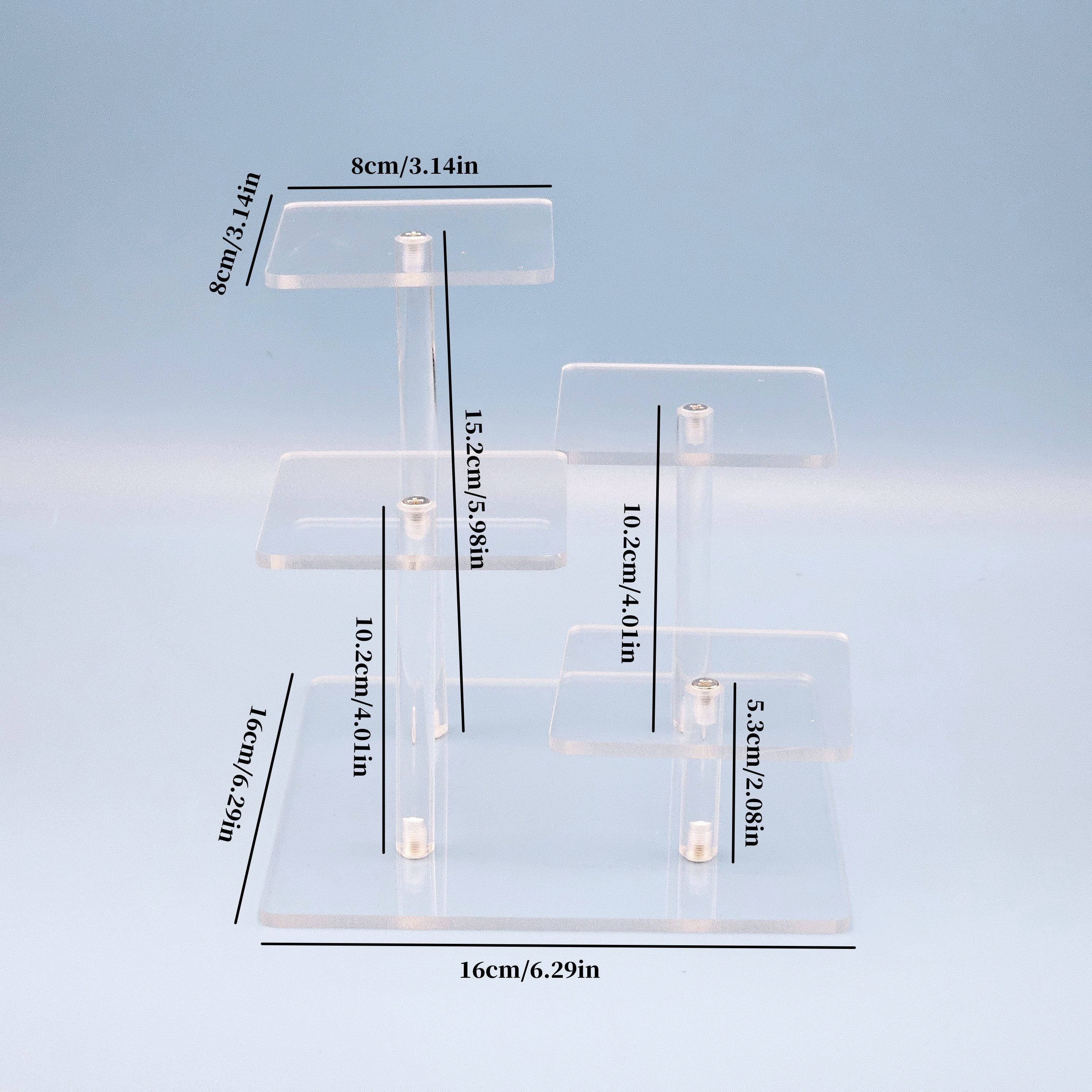 Acrylic Clear Display Rack Tier Square Round Storage Holder Desktop