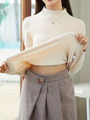 Mock Neck Thermal Underwear Soft Long Sleeve Slim Fit Top