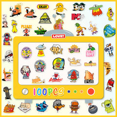 100pcs Cartoon Fun Stickers Waterproof for Water Bottle Laptop Skateboard