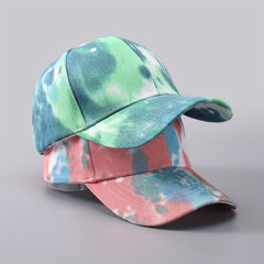Men's Tie Dye Baseball Cap Graffiti Denim Peaked Cap