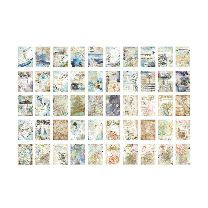 100 Pcs Vintage Scrapbook Material Paper Set - Magic Dark Style DIY 9x13.97 Cm