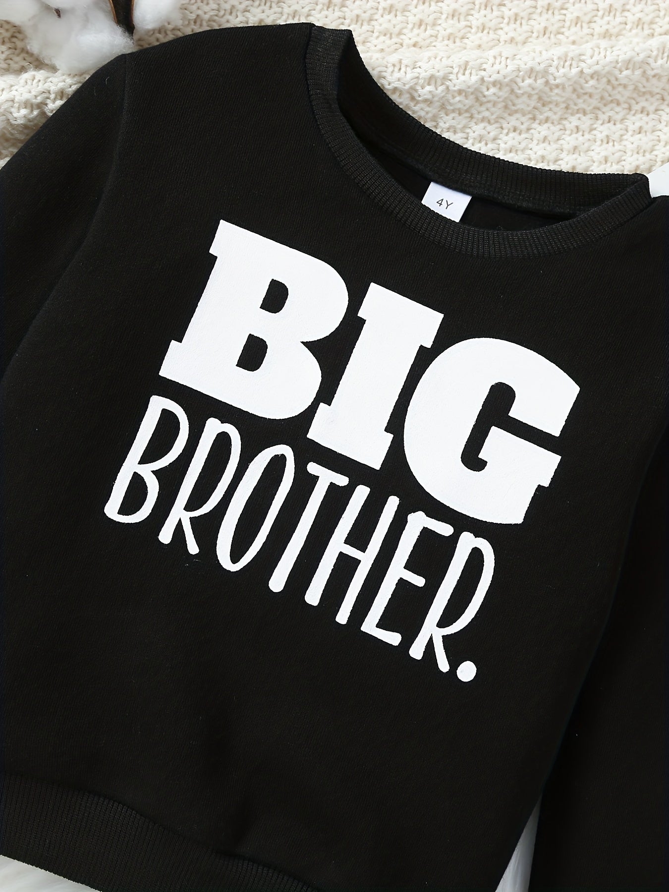 BIG BROTHER Kid's Thermal Sweatshirt Long Sleeve Top Crew Neck Pullover