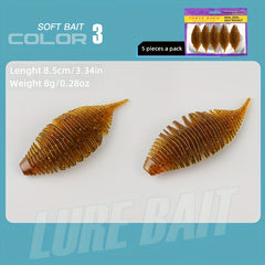 5pcs 8g Artificial Worm Soft Lure For Bass Fishing Bionic Swimbait